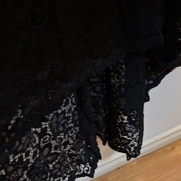 Chic Black Lace High-Low Dress - Picture 2 of 9